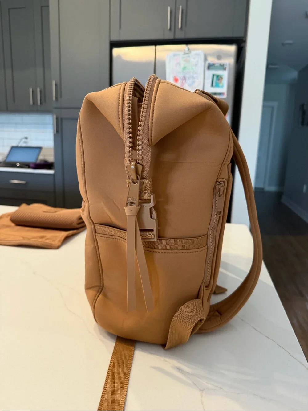 Dagne Dover Diaper Bag Backpack in Camel